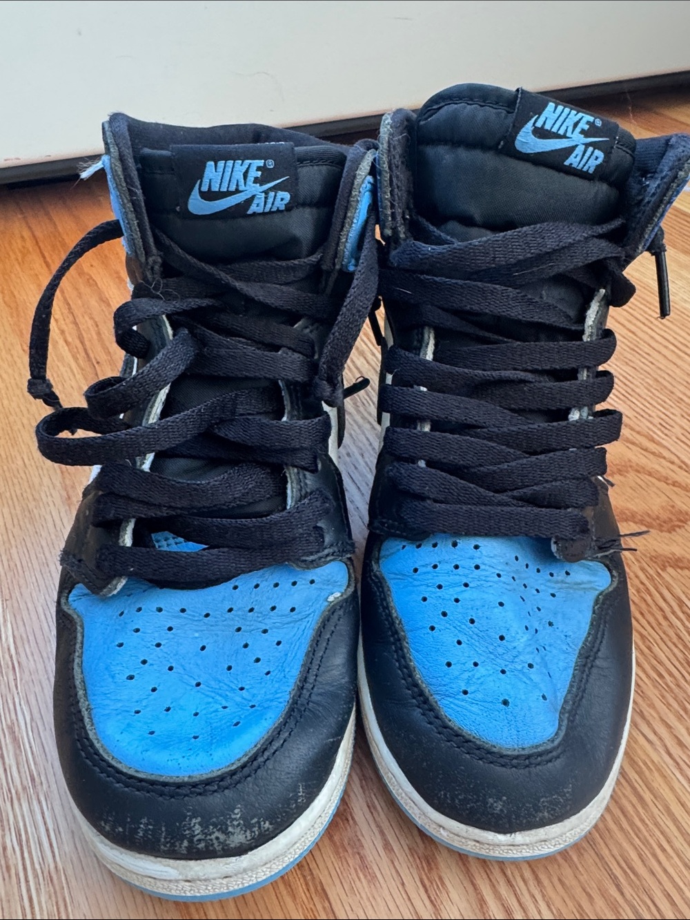Nike Kids Black and Blue High-Top Sneakers